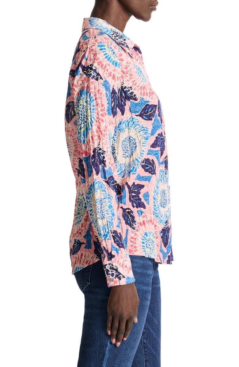 NIC+ZOE Scribble Blooms Crinkle Shirt, Alternate, color, 