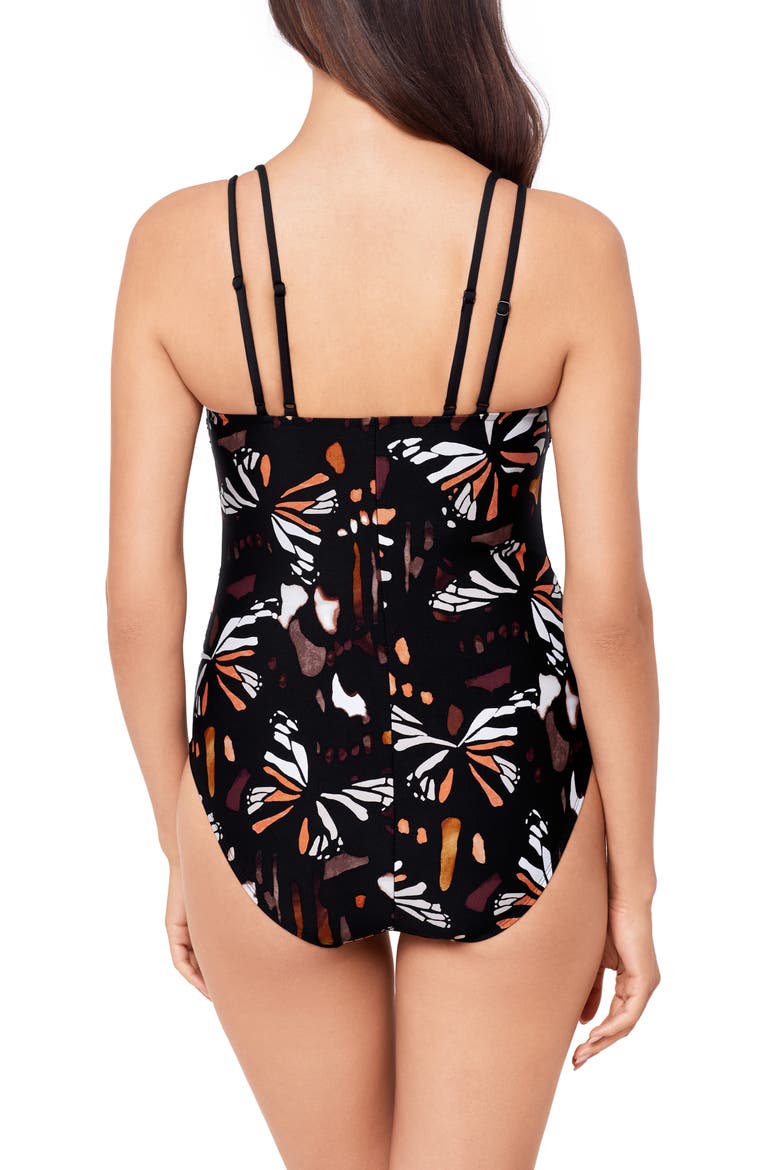 Chrysalis Georgie Underwire One-Piece Swimsuit, Alternate, color, BLACK/ MULTI