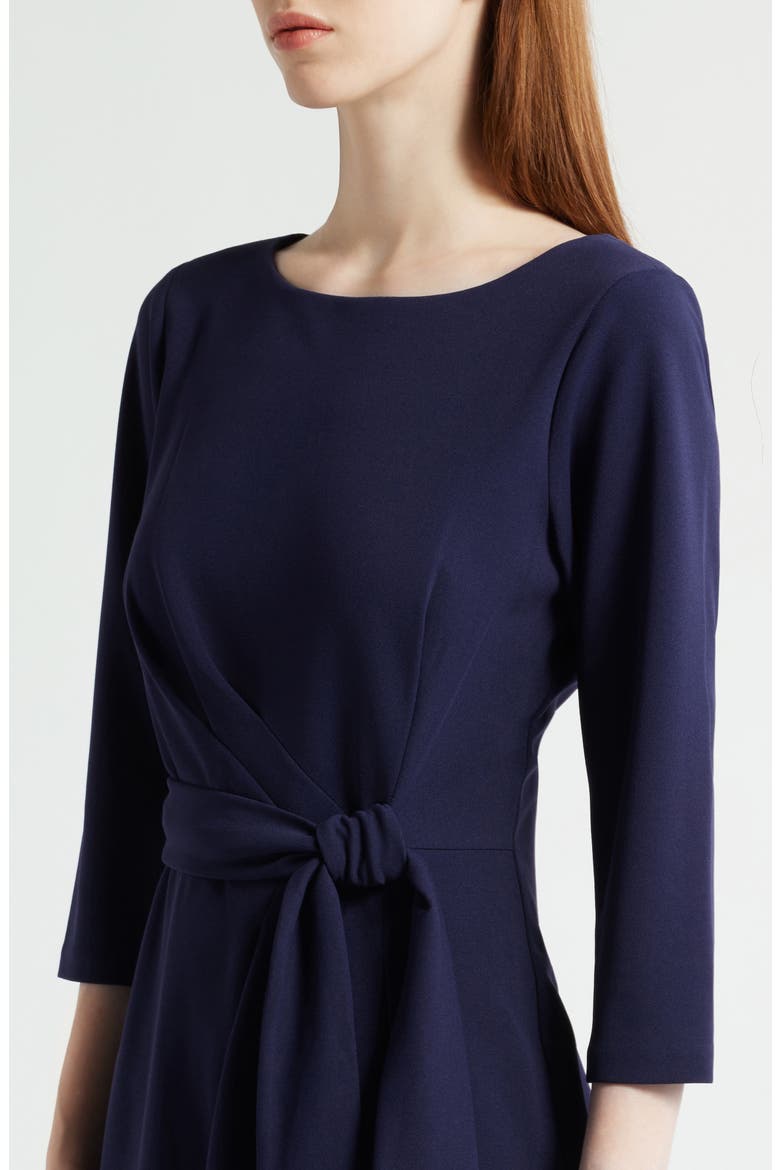 Side Tie Long Sleeve Dress, Alternate, color, MIDNIGHT NAVY
