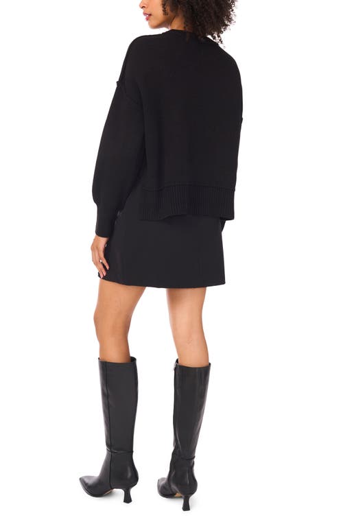 1.state Relaxed Crewneck Sweater In Black