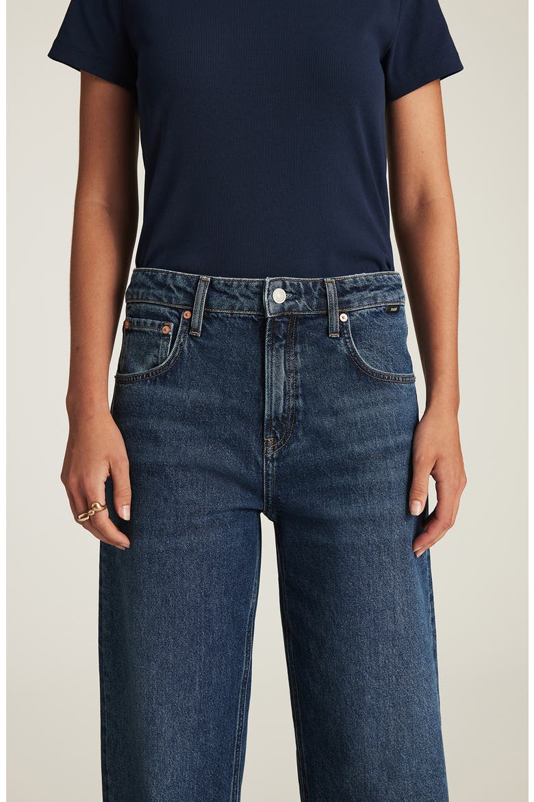 Nica High Waist Barrel Jeans, Alternate, color, DARK BRUSHED CLASSIC DENIM