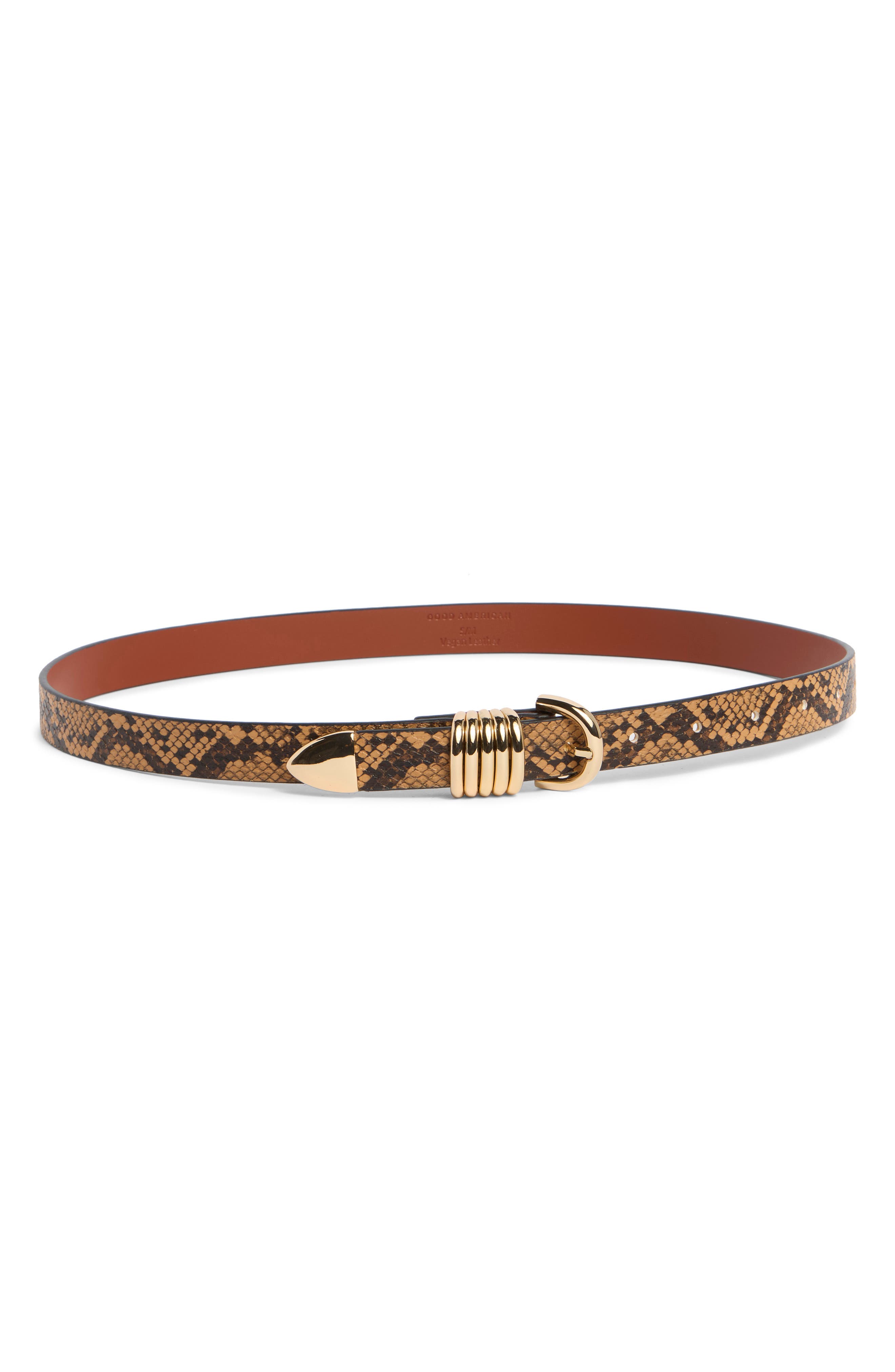 Slim 5 Ring Faux Leather Belt