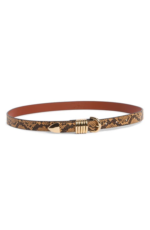 Slim 5 Ring Faux Leather Belt