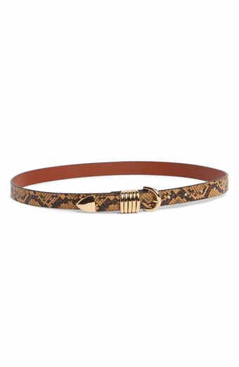 Slim 5 Ring Faux Leather Belt