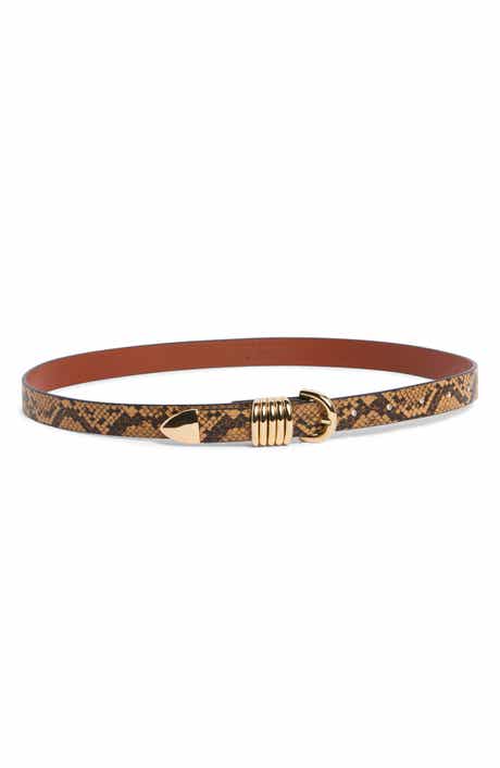 Slim 5 Ring Faux Leather Belt