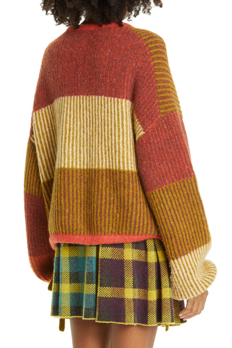 Charlie Wah Colorblock Wool Blend Cardigan, Alternate, color, SPICE