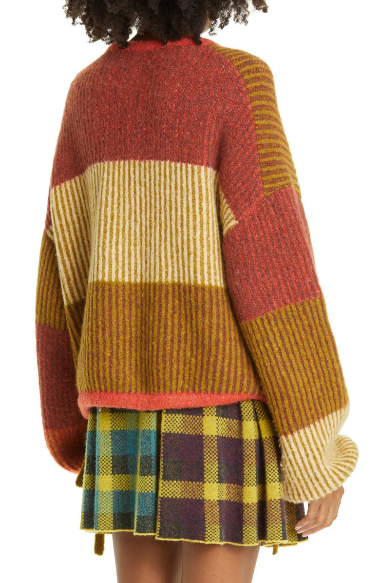 YanYan Charlie Wah Colorblock Wool Blend Cardigan, Alternate, color, 