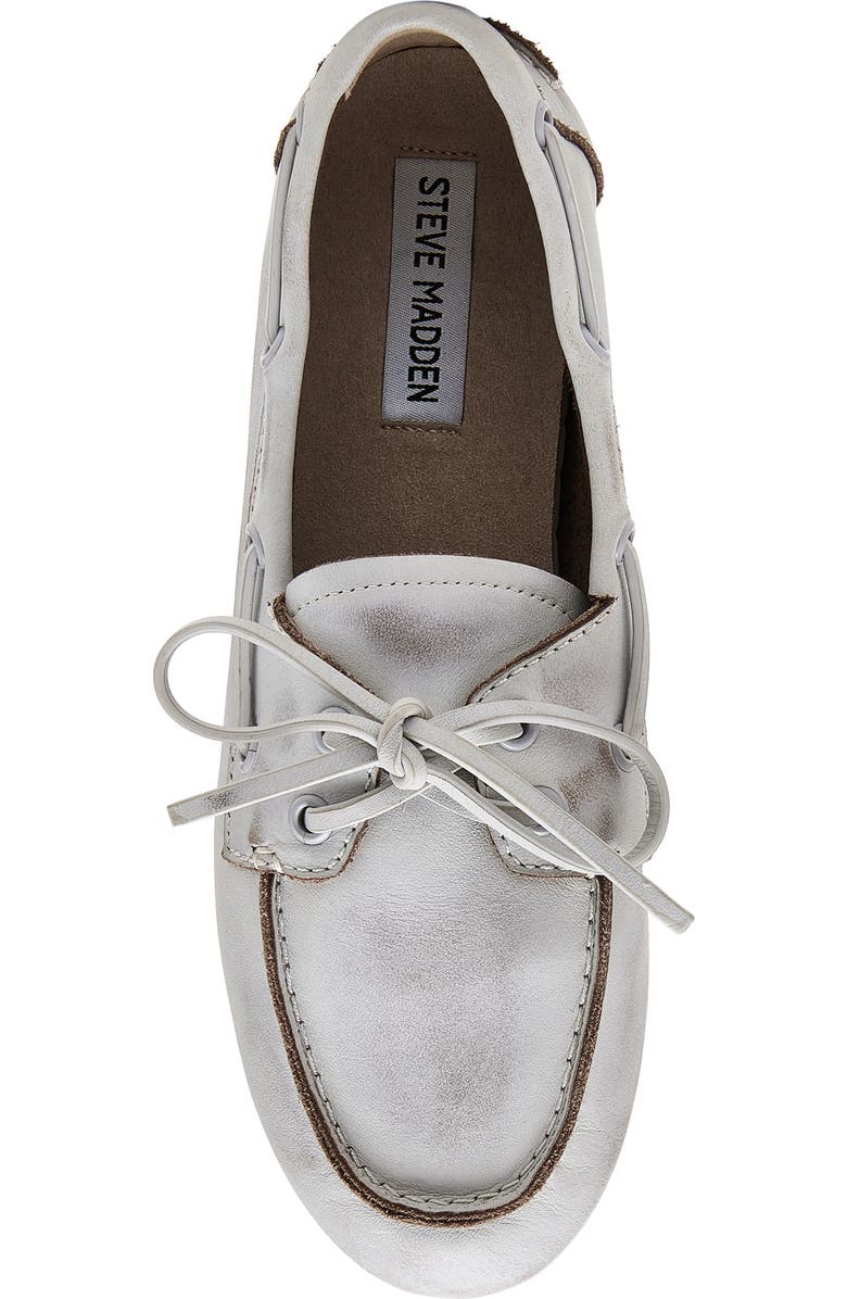 Steve Madden Sag Boat Shoe, Alternate, color, White Leat