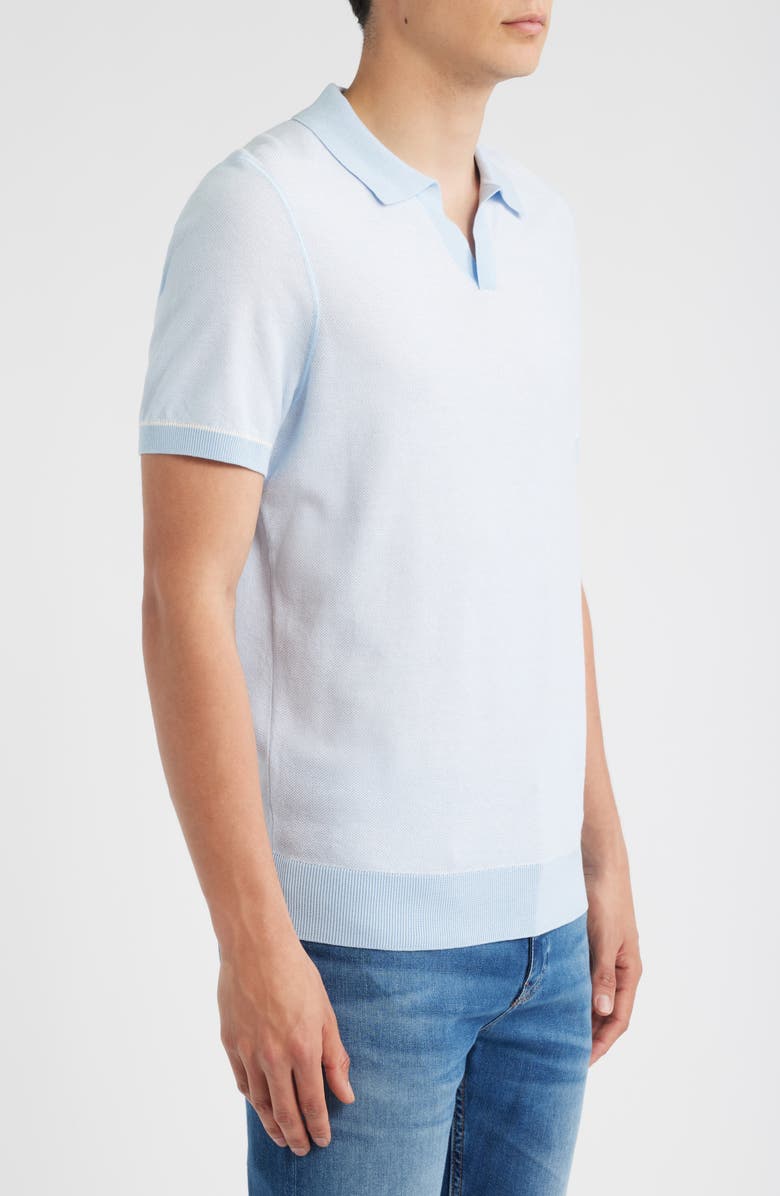 BOSS Jianluca Johnny Collar Polo, Alternate, color, Light/ Pastel Blue