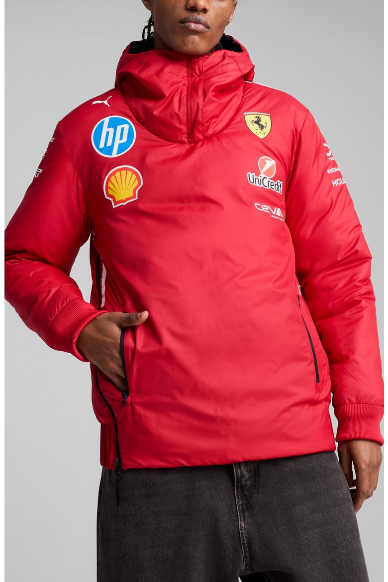 Scuderia Ferrari Team Motosport Reversible Hooded Popover Jacket, Main, color, DARK CHERRY