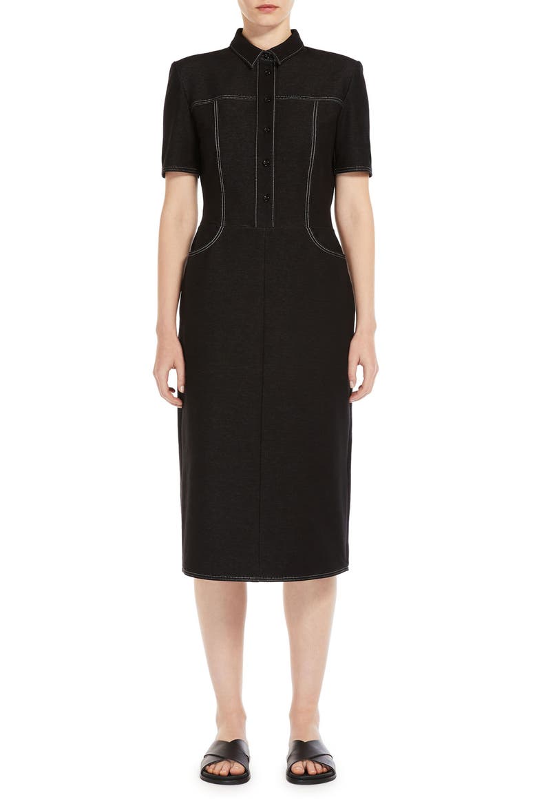 Faro Jersey Shirtdress, Main, color, BLACK