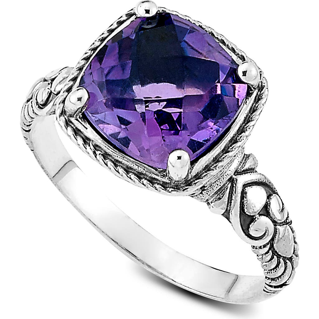 Samuel B. Silver 4.00 Ct. Tw. Amethyst Ring In Purple