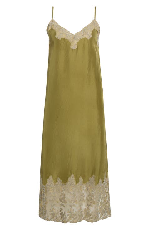 The Legacy Lace Detail Silk Slipdress