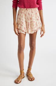 Isabel Marant Étoile Sornel Floral Print Chiffon Shorts