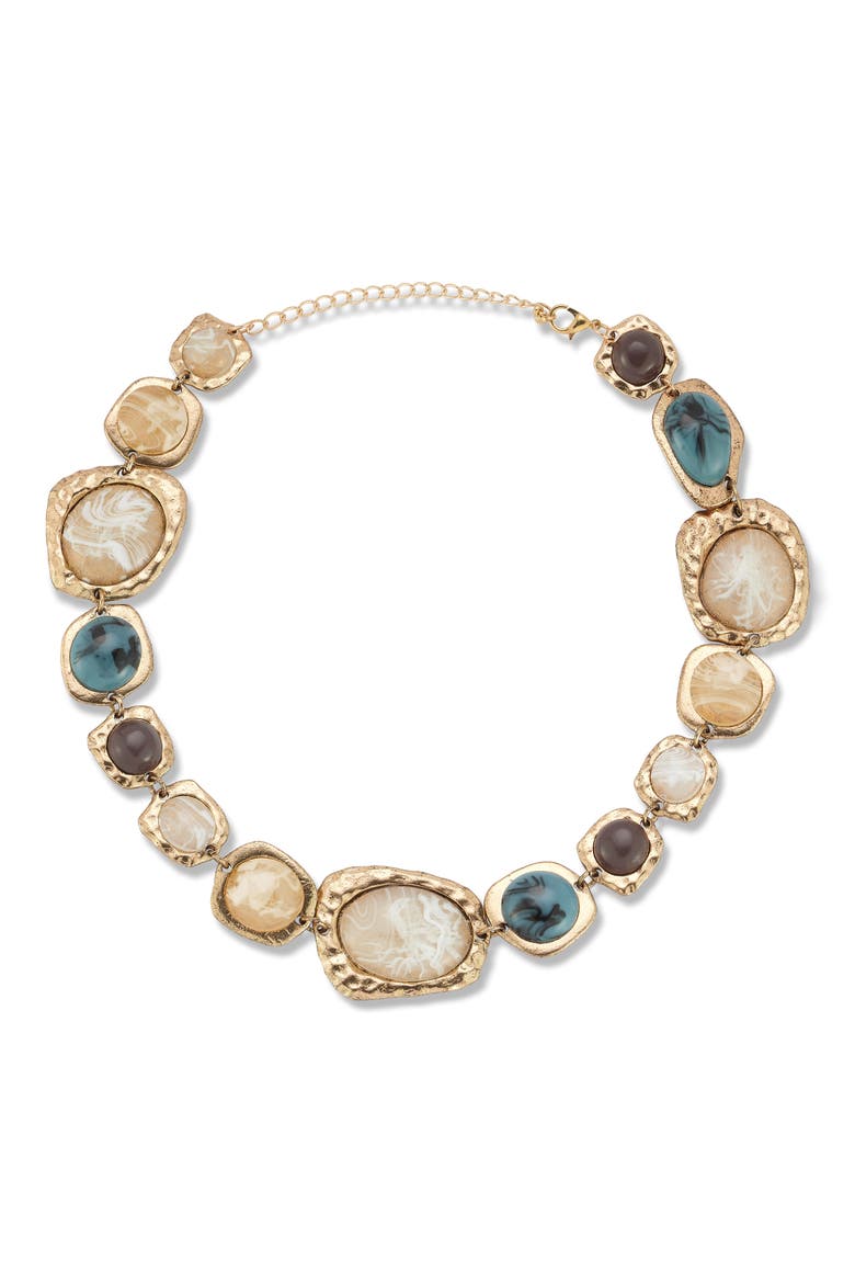 Resin Statement Collar Necklace, Main, color, GOLD