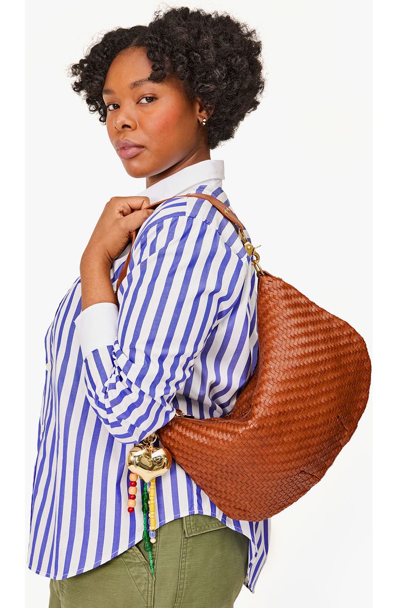 Clare V. Moyen Woven Leather Messenger Bag, Alternate, color,