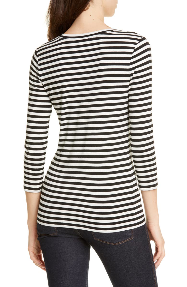 Nordstrom Signature Stripe V-Neck Tee, Alternate, color, 