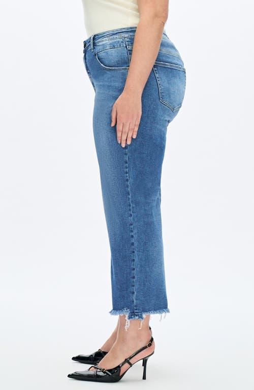 Bayeas High Waist Fray Hem Crop Straight Leg Jeans In Blue