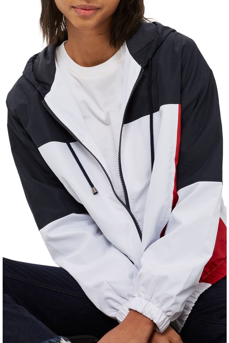Colorblock Windbreaker Jacket, Alternate, color, WHITE MULTI