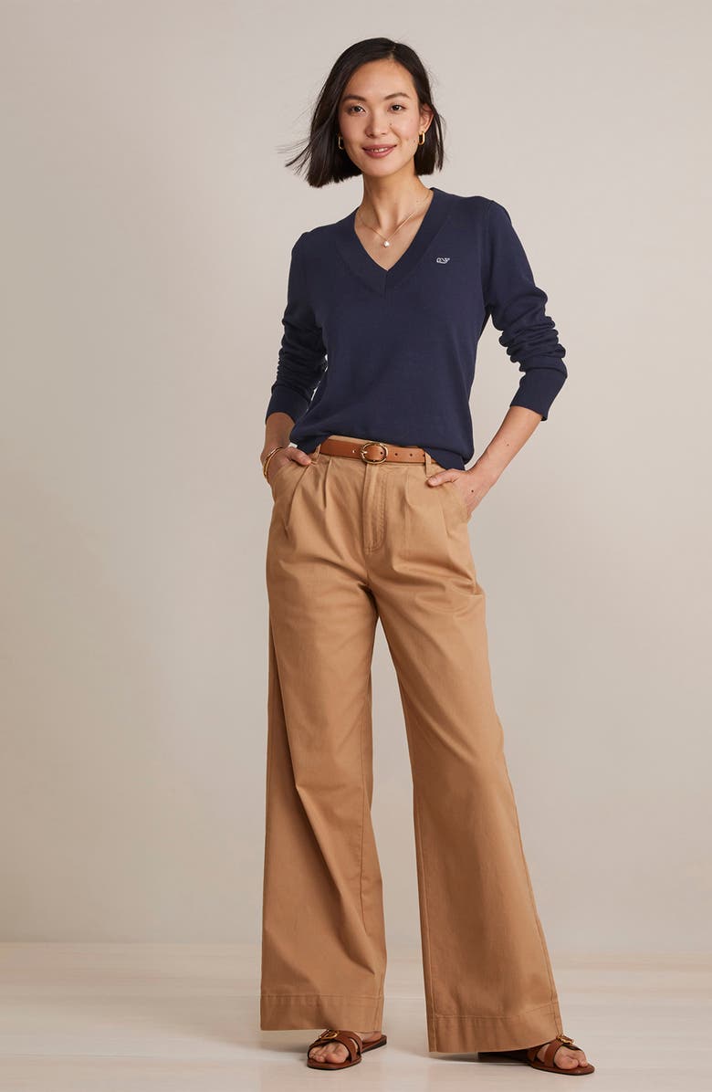 vineyard vines Heritage V-Neck Cotton Sweater, Alternate, color,