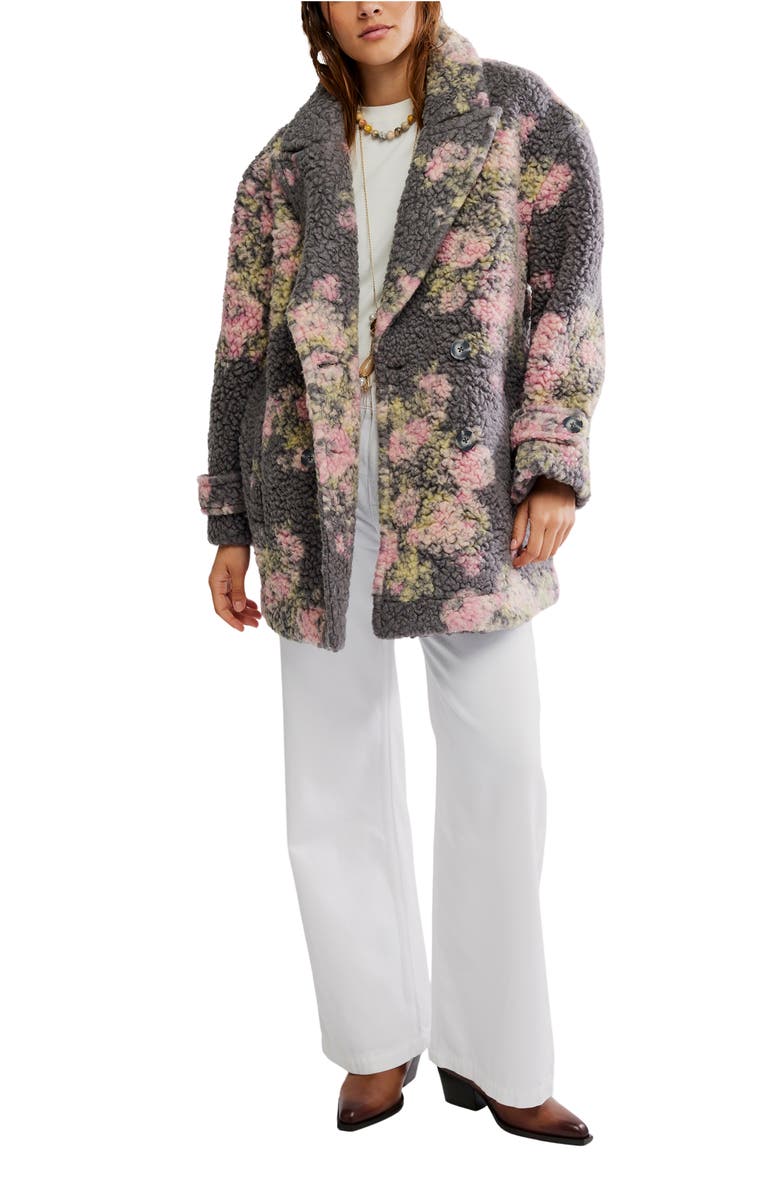 Free People Bali Sweet Attractions High Pile Fleece Coat, Alternate, color, Mockingbird Combo