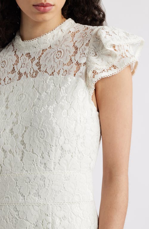 Chelsea28 Ruffle Cap Sleeve Lace Cocktail Dress In Ivory