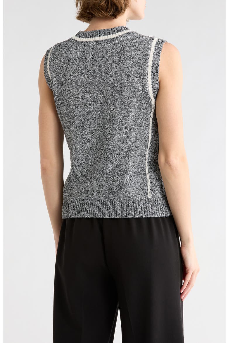 Tipped Sleeveless Sweater, Alternate, color, BLACK COMBO