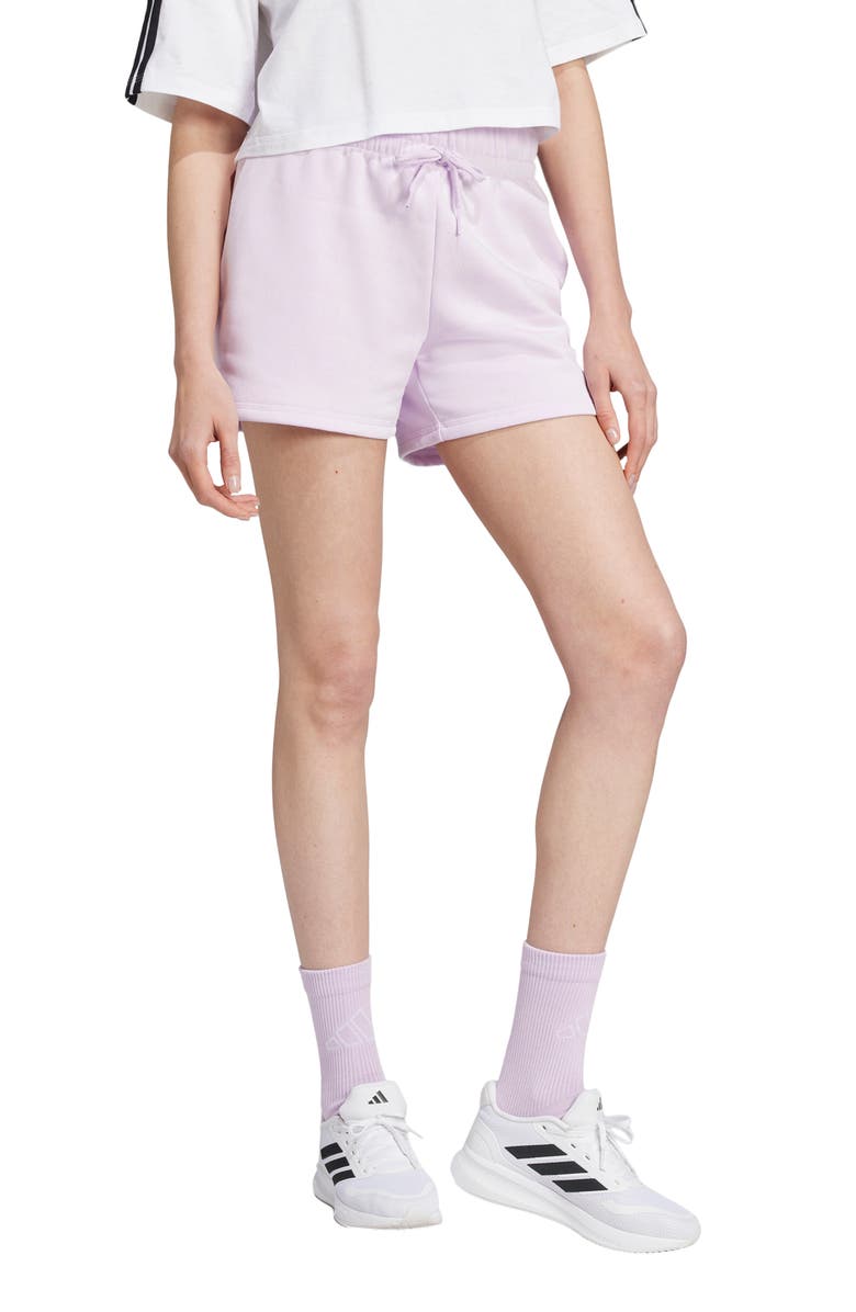adidas Performance Fleece Shorts, Alternate, color, Ice Lavender/ Bliss Lilac