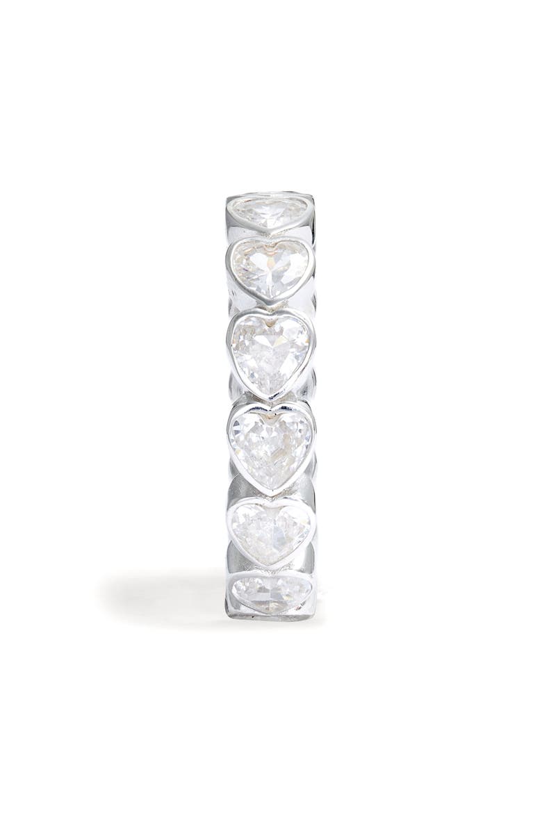 Heart Cubic Zirconia Eternity Band, Alternate, color, SILVER