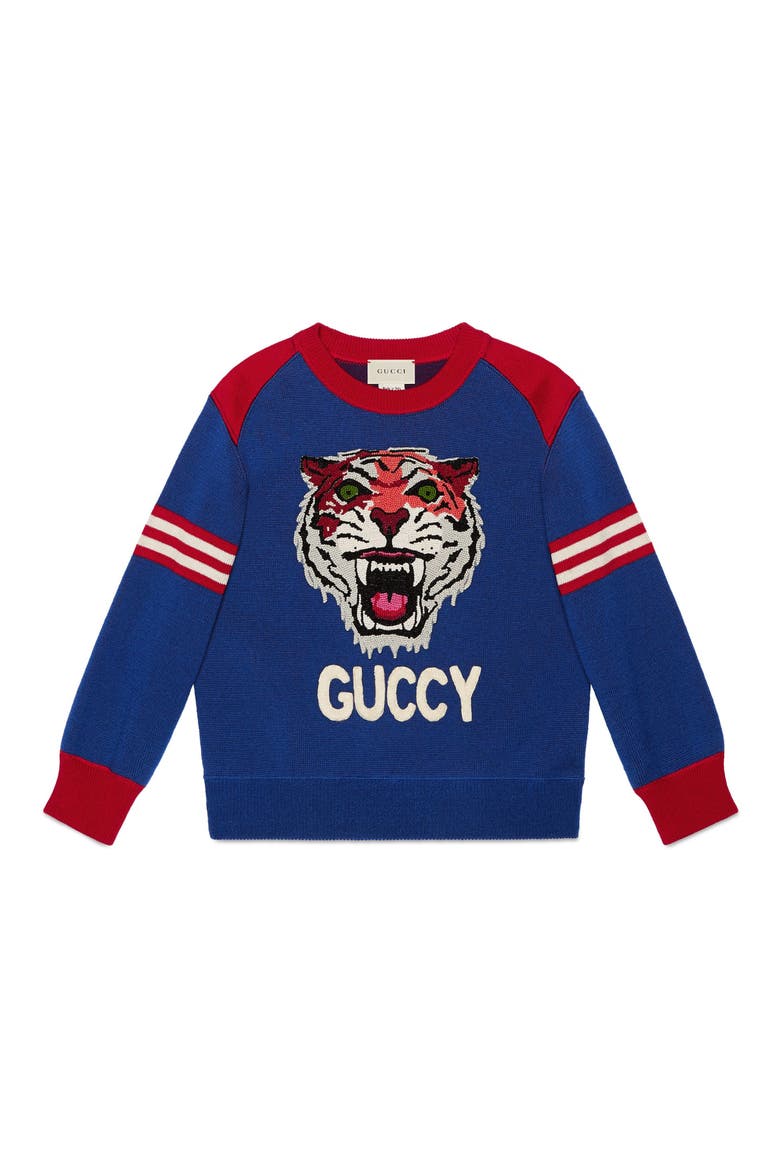 Embroidered Sweater, Main, color, BLUE MULTI