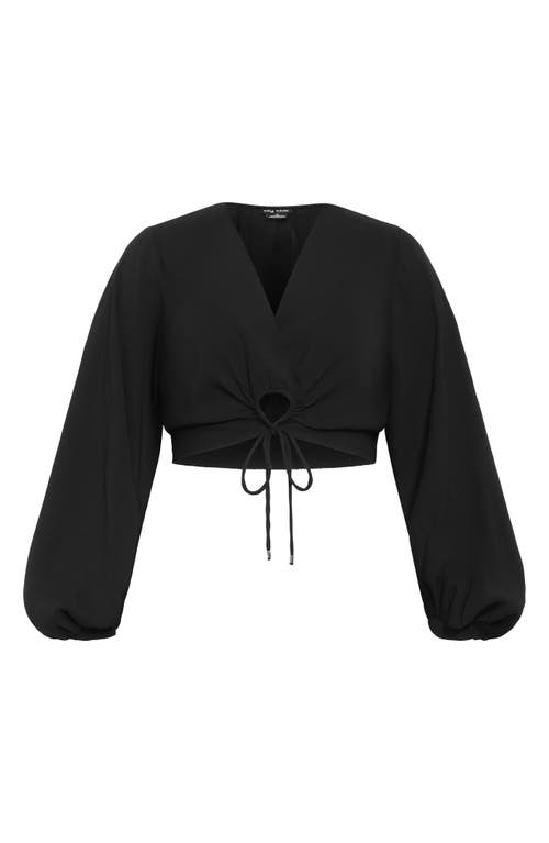 City Chic Selene Keyhole Crop Top In Black
