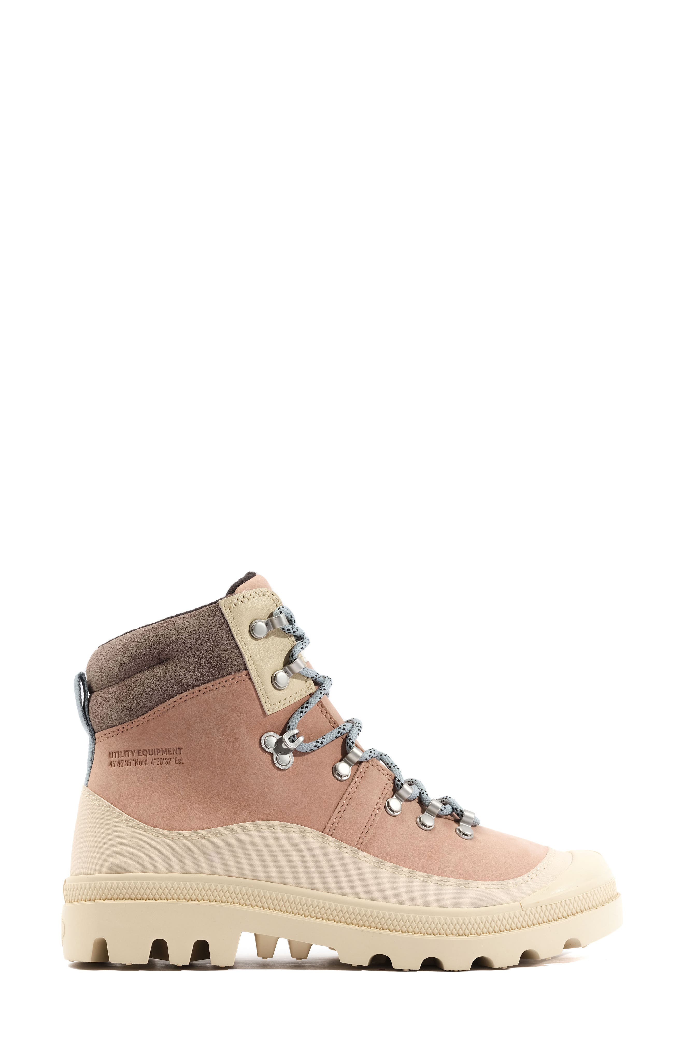 Palladium Pallabrousse Waterproof Lace-Up Boot, Alternate, color, Light Beige