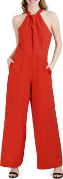 Julia Jordan Halter Neck Wide Leg Jumpsuit