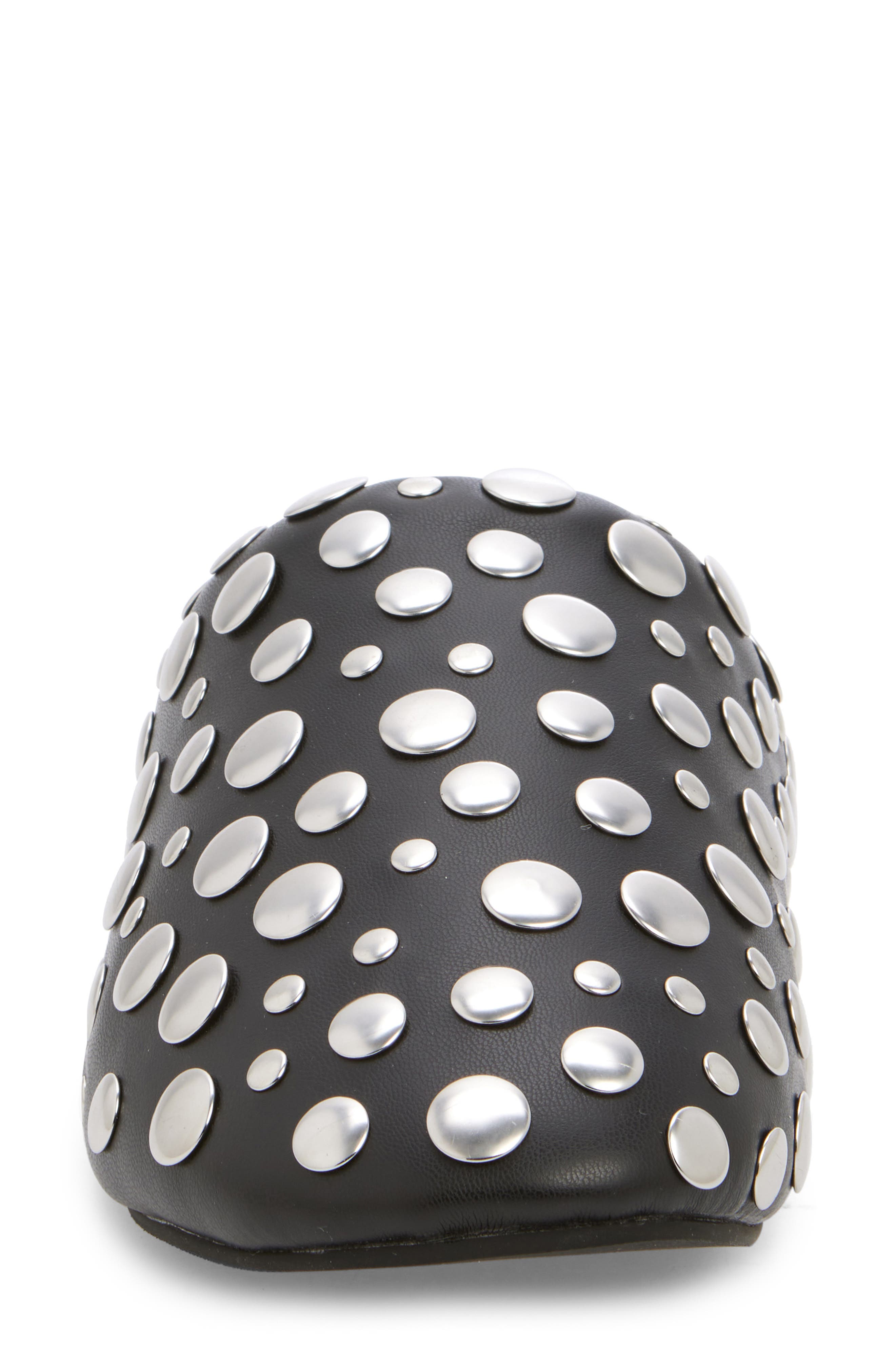 Studded Bubble Mule, Alternate, color, BLACK/SILVER