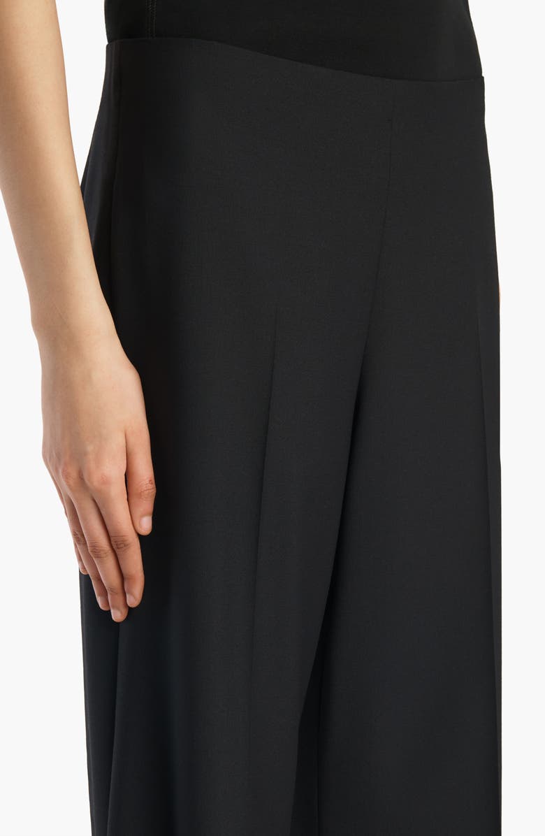 Khaite Walter Virgin Wool Kick Flare Crop Pants, Alternate, color, Black
