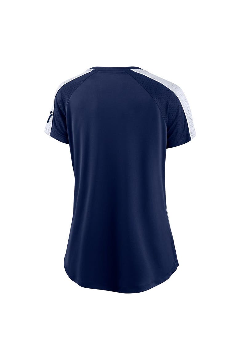 Women's Fanatics Branded Navy/White New York Yankees True Classic League Diva Pinstripe Raglan V-Neck T-Shirt, Alternate, color, Navy