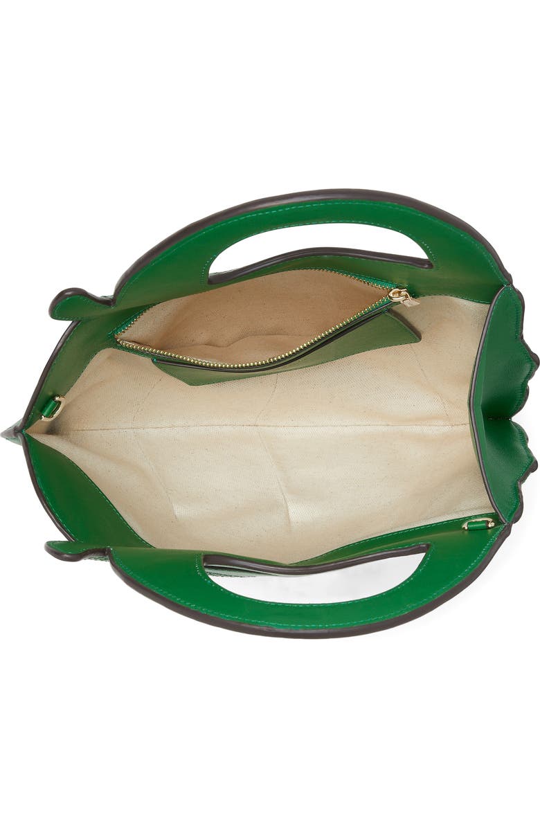 Kate Spade New York playa 3D leaf leather & straw top handle bag, Alternate, color,