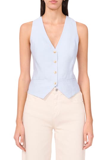 1.state Buton-up Vest In Angel Blue