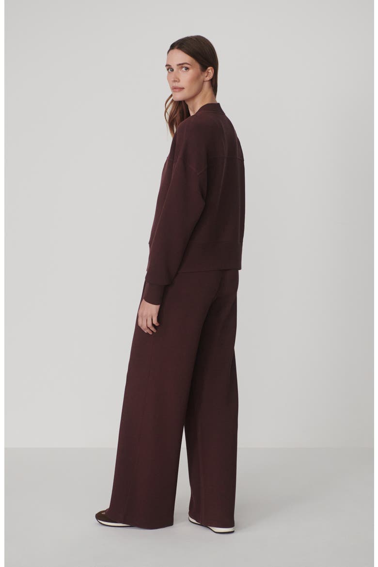 Olwen Sweatshirt Cardigan, Alternate, color, DEEP MAHOGANY