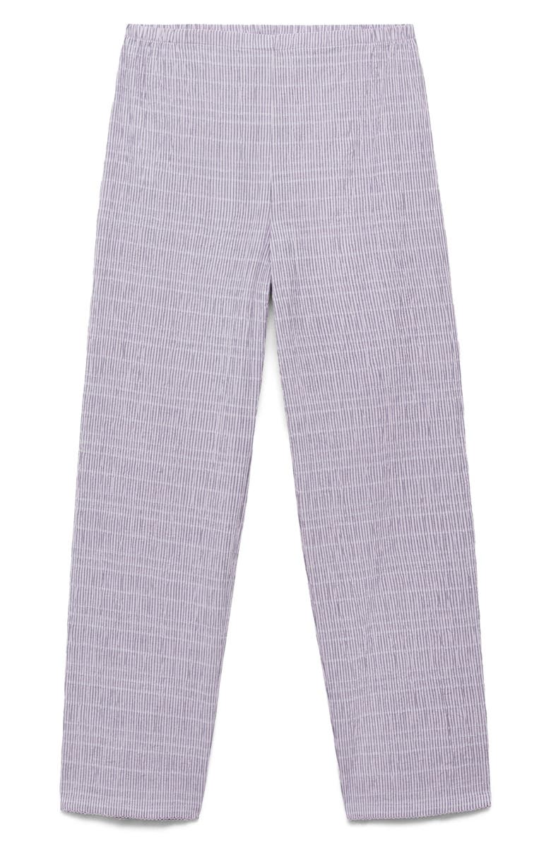 MANGO Stripe Stretch Cotton Pajama Pants, Alternate, color, Lilac