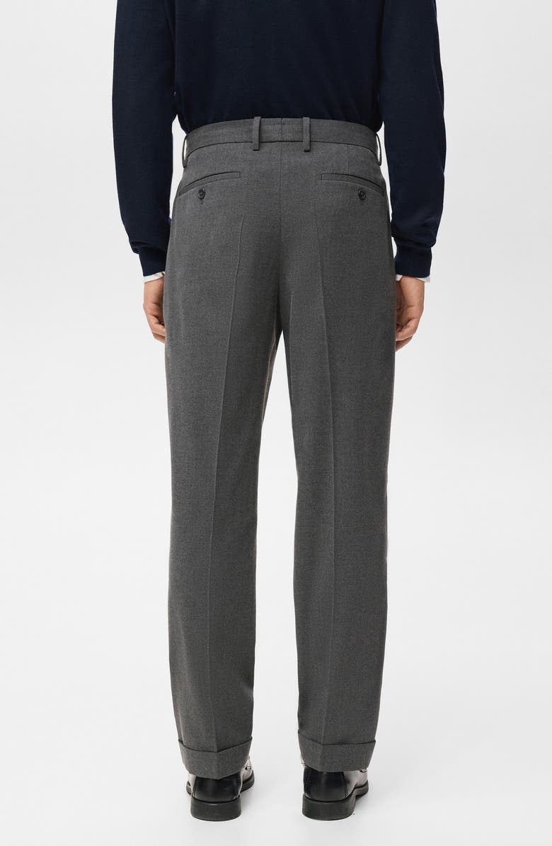 MANGO Regular Fit Pleated Pants, Alternate, color, Medium Heather Grey