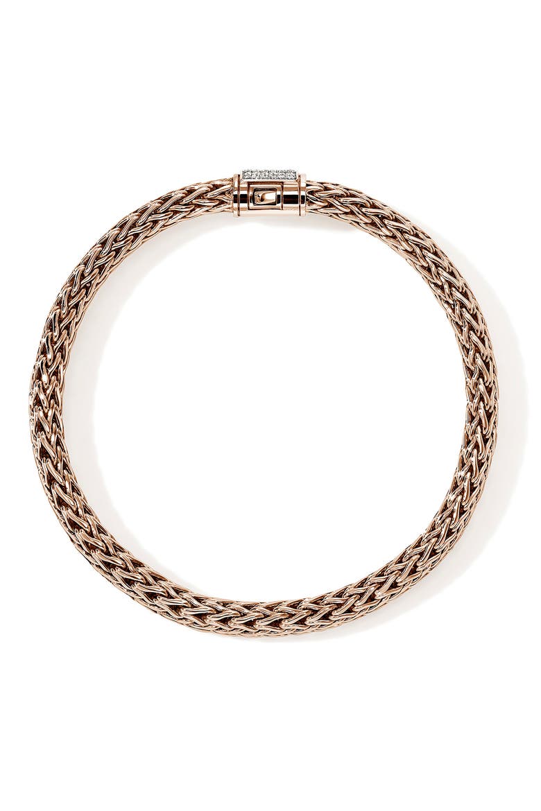 Icon Bracelet, 14K Rose Gold, Diamonds, Alternate, color, GOLD