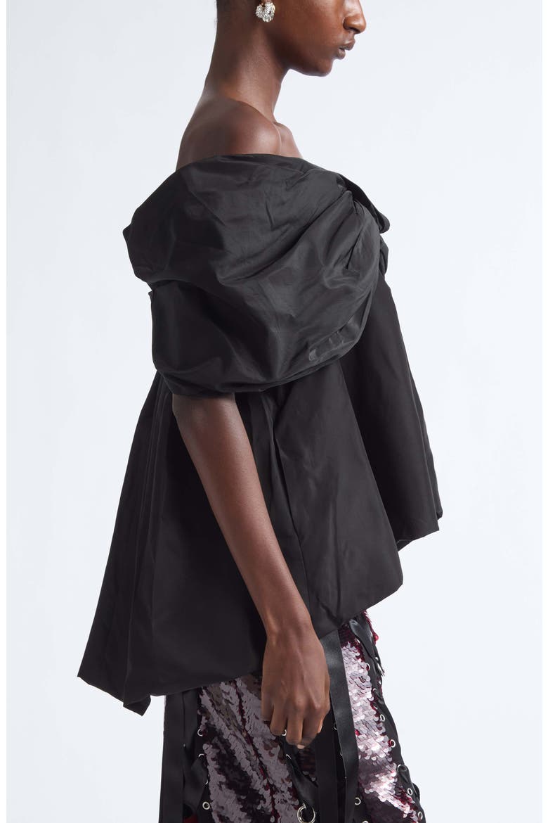Gathered Bow Top, Alternate, color, BLACK/ BLACK