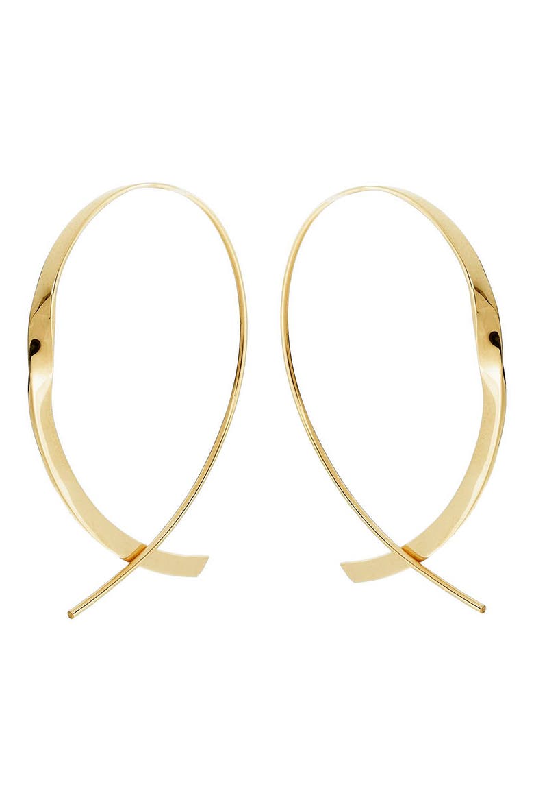 Jewelry 'Flat Upside Down ' Hoop Earrings, Main, color, YELLOW GOLD