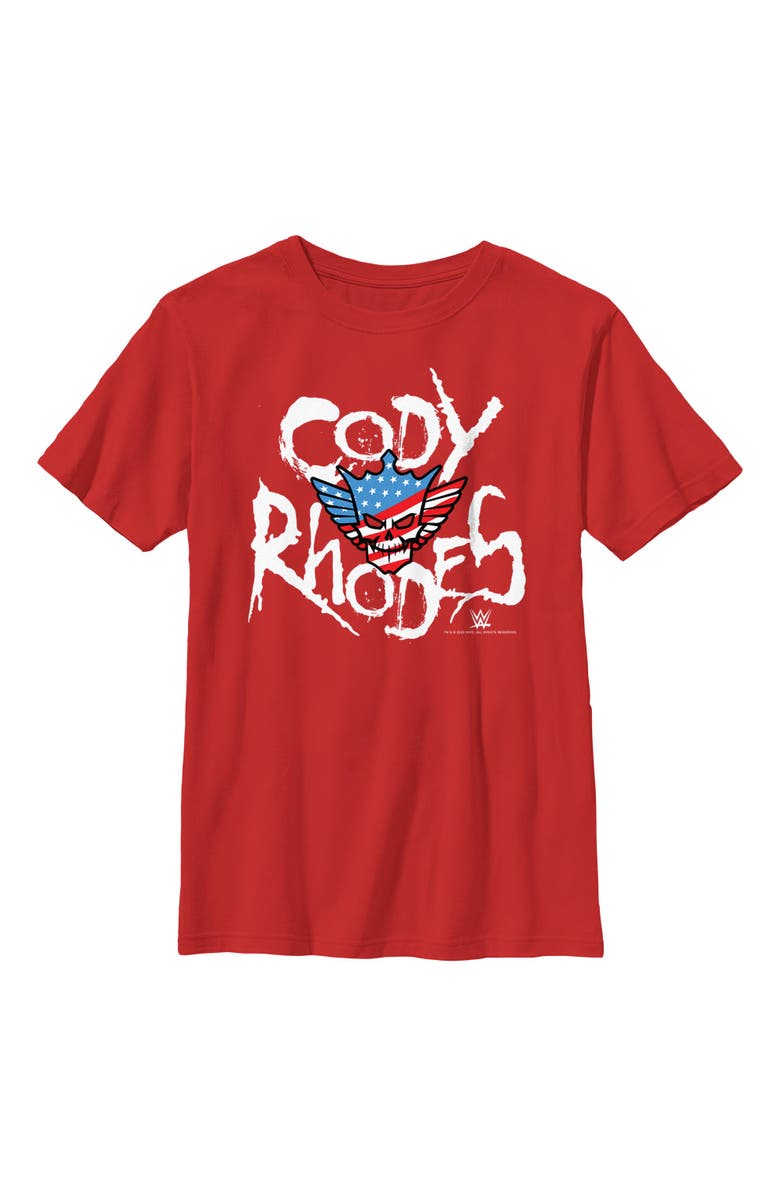 WWE Boy's WWE Rhodes Skull Logo Graphic T-Shirt, Main, color, Red