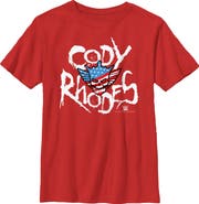 WWE Boy's WWE Rhodes Skull Logo  Graphic T-Shirt