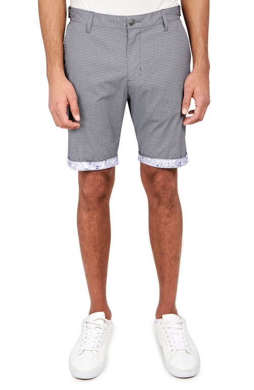 Brooklyn Brigade Slim Fit Downing Texture Print Flat Front Shorts in Black 