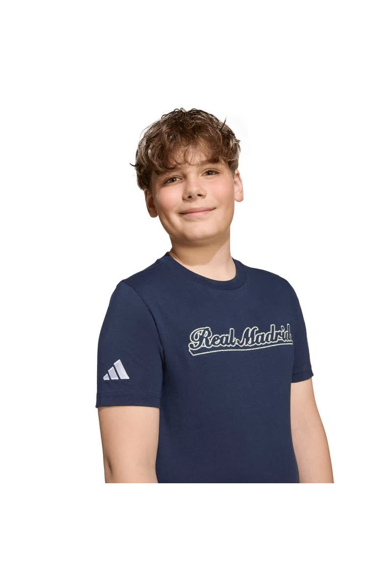 adidas Youth adidas  Blue Real Madrid US Pack Pullover Hoodie, Alternate, color, Blue