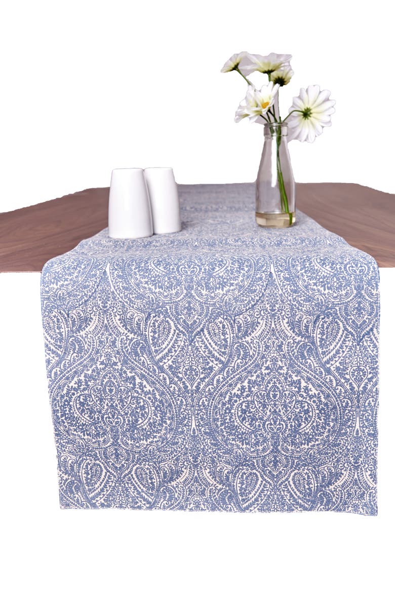 Desiree Blue Kitchen Table Runner 13" x 72", Alternate, color, Blue