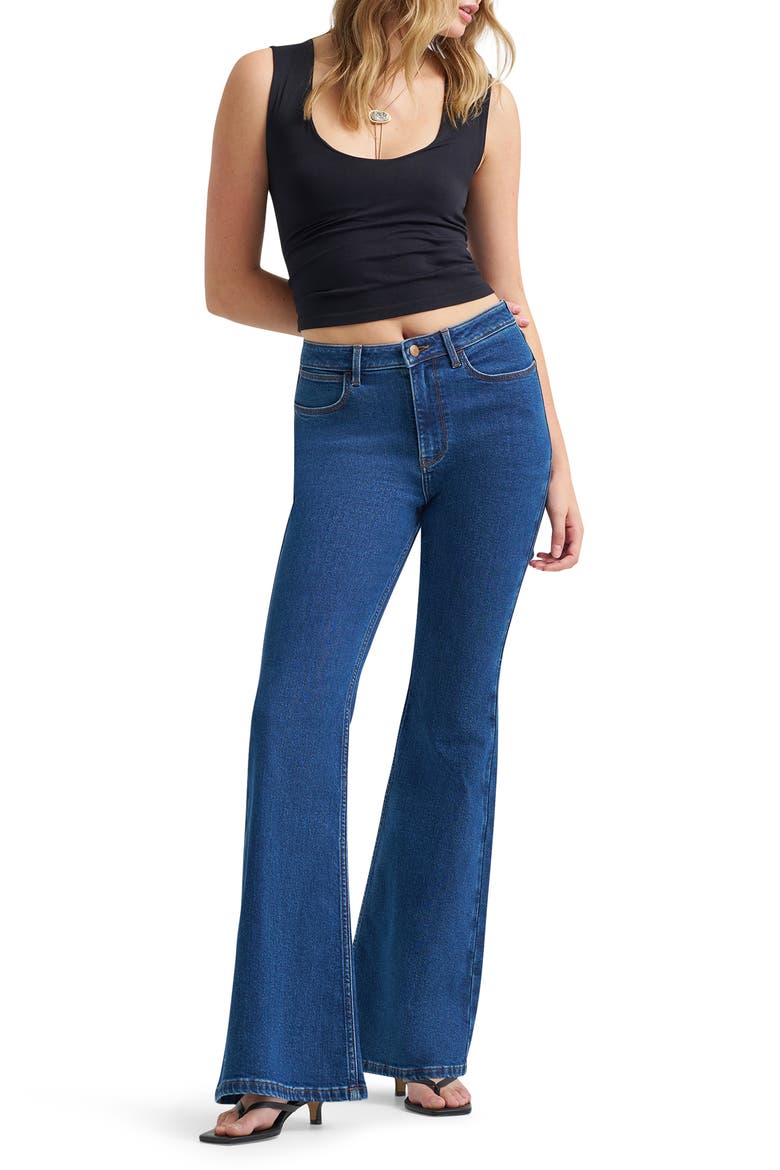 Western High Waist Flare Leg Jeans, Alternate, color, WYOMING